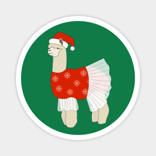 Christmas Ballerina Llama Digital Art | Christmas Special | illusima Magnet